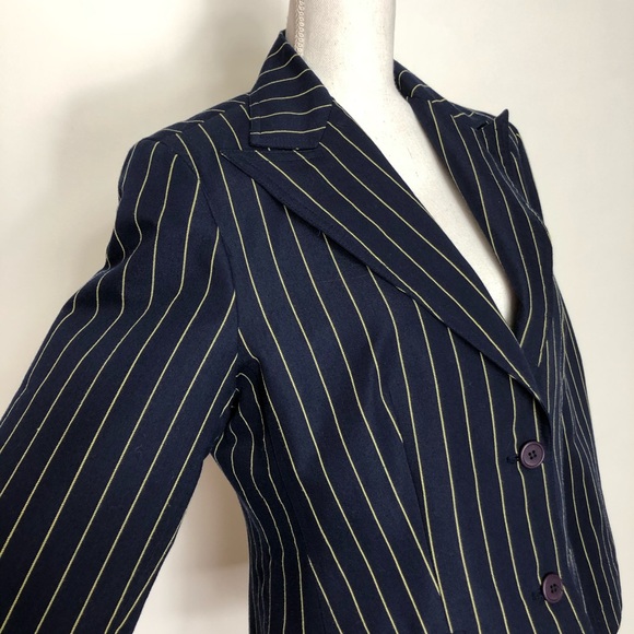 Metrostyle Navy Blue with Gold Stripes Blazer - Picture 2 of 7